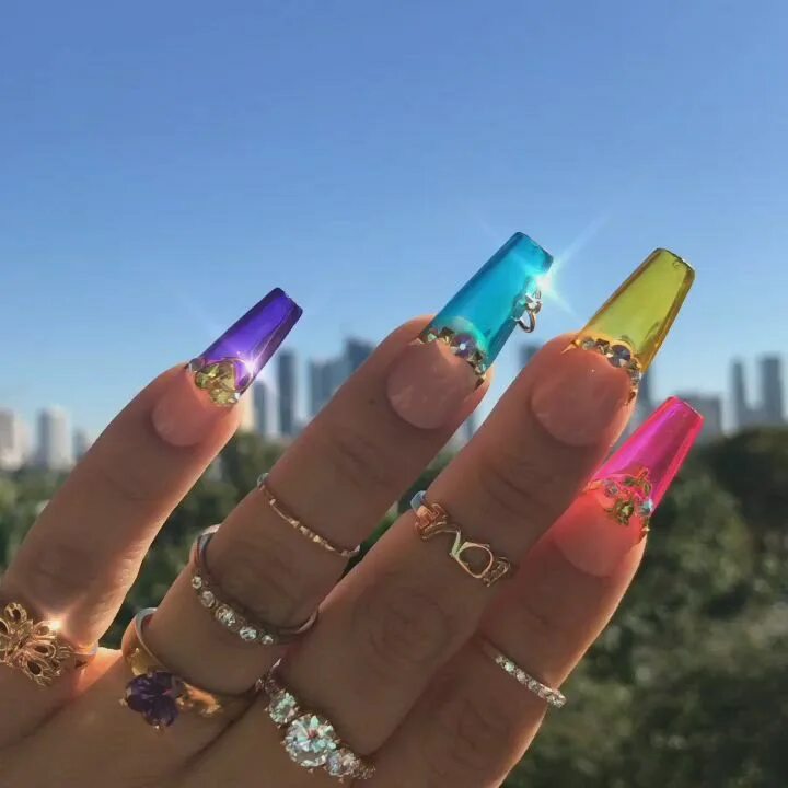 Красивый маникюр длинный яркий 210 Nail Ideas nails, nail art, nail designs