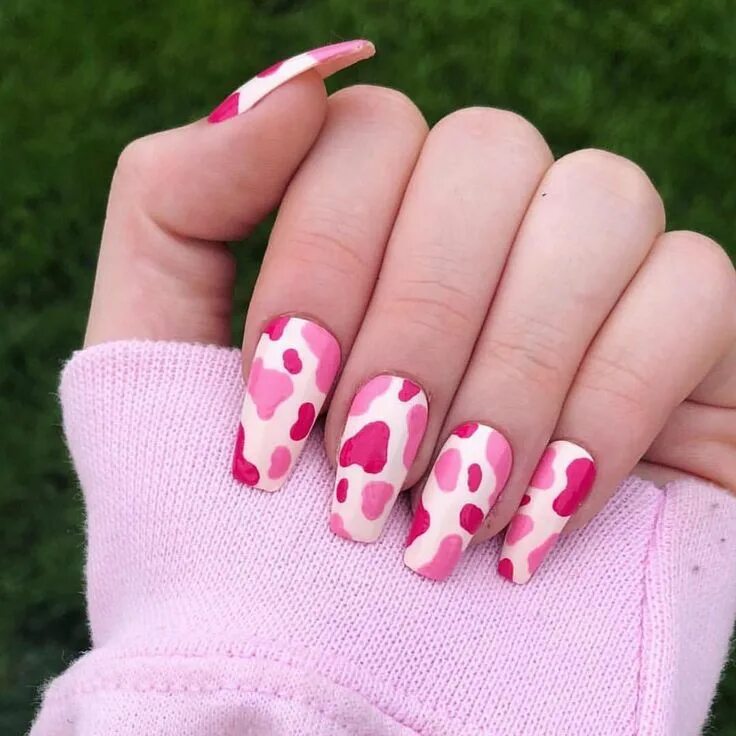 Красивый маникюр для 10 лет Pin by emilia on nails Pink nails, Animal print nails, Cow nails