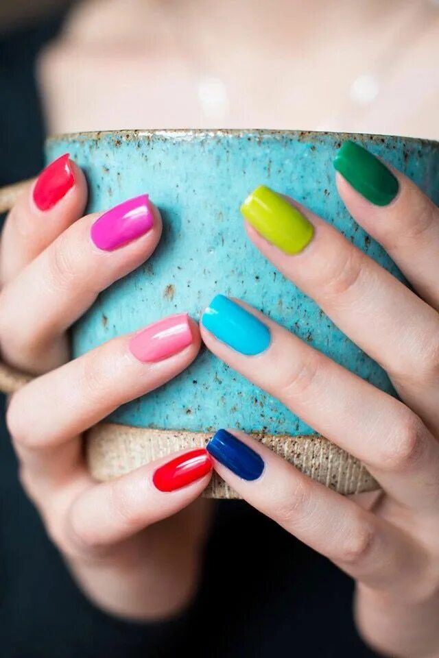Красивый маникюр два цвета Pin on Nailed...It!! Rainbow nails, Rainbow nails design, Stylish nails