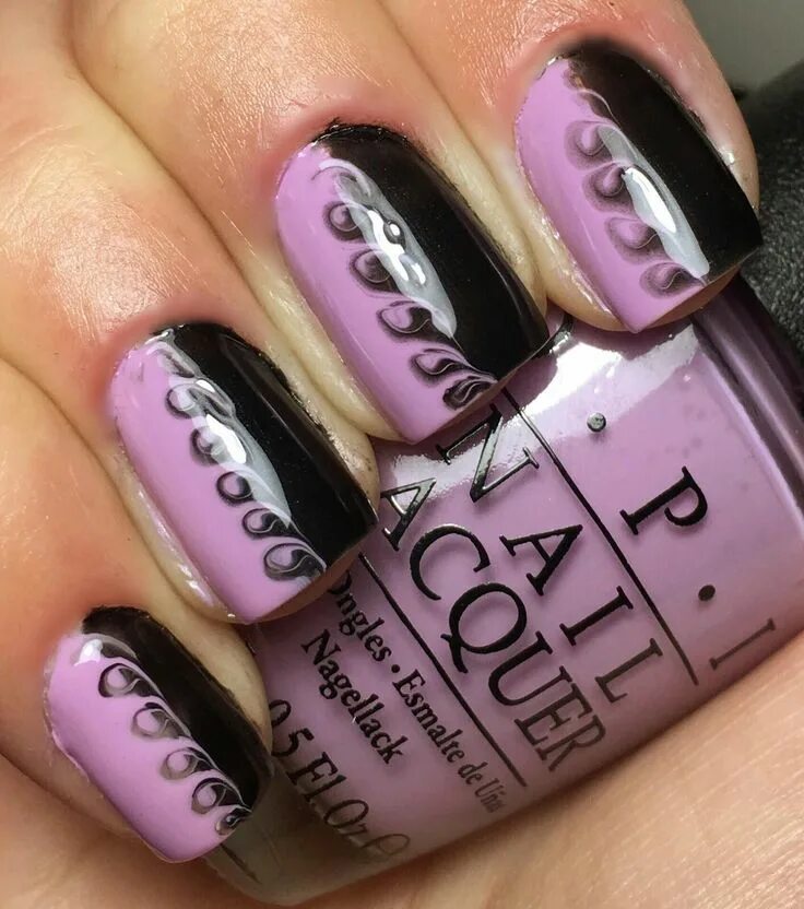 Красивый маникюр двухцветный Pin de Mary Joslyn em nail art!