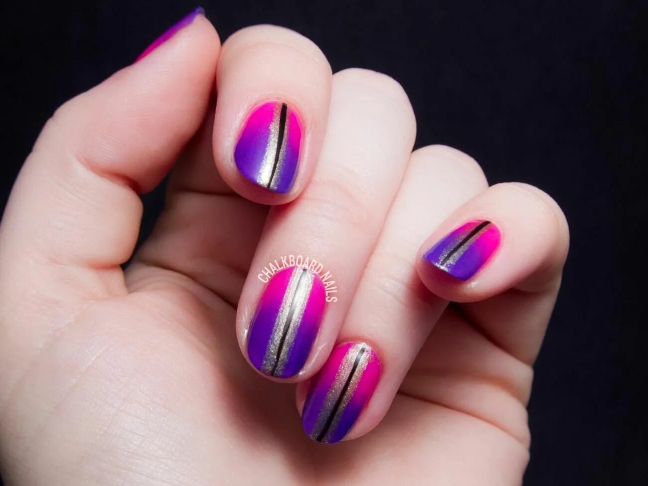 Красивый маникюр двухцветный Girly Gradient Nail Art with EverGlaze by China Glaze Nail art blog, Pink nail a