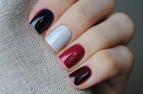 Красивый маникюр двумя цветами Pin de Majo Hernandez en Nails Manicura de uñas, Uñas manos y pies, Manicura par