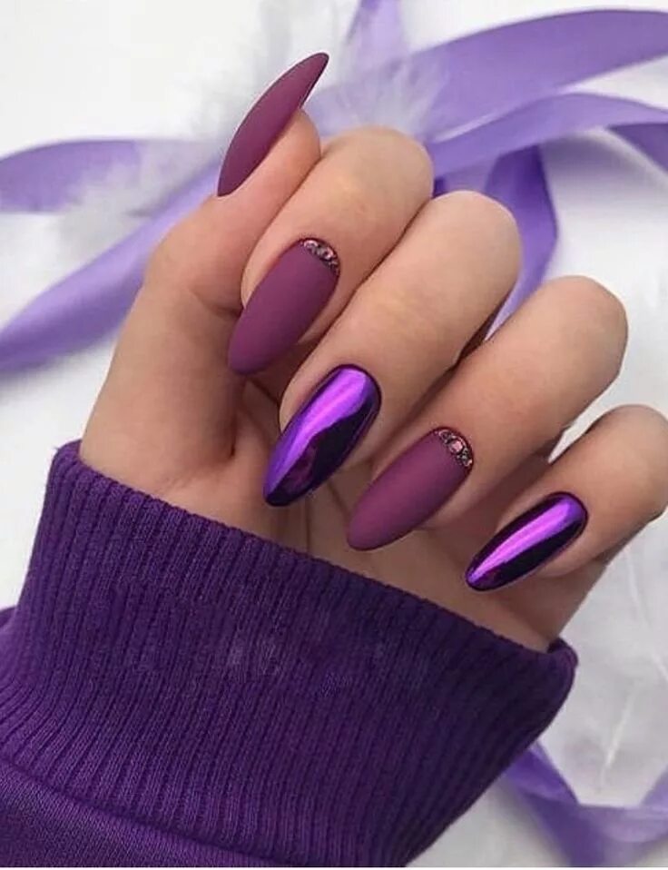 Красивый маникюр фиолетовые цвета Pin by Алена Гладких on Дизайн ногтей Purple nails, Beautiful nails, Nail colors