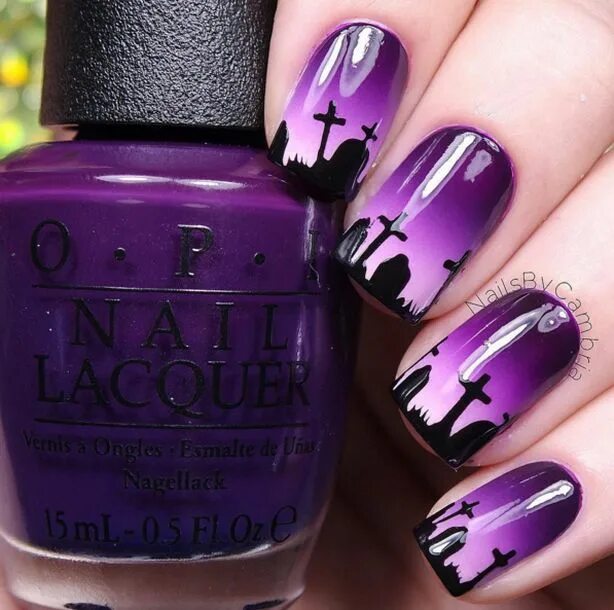 Красивый маникюр фиолетовые цвета 5 идей для маникюра на Хэллоуин Purple nail art designs, Purple nail art, Hallow