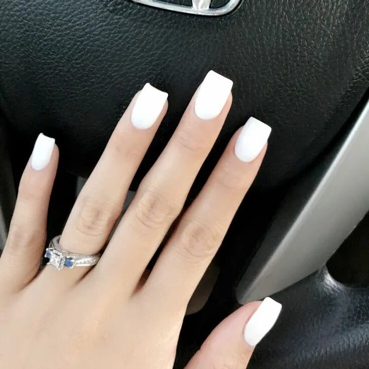 Красивый маникюр форма квадрат 94 Short Acrylic Nails For Almond Coffin Square Point Round Nails (With images) 