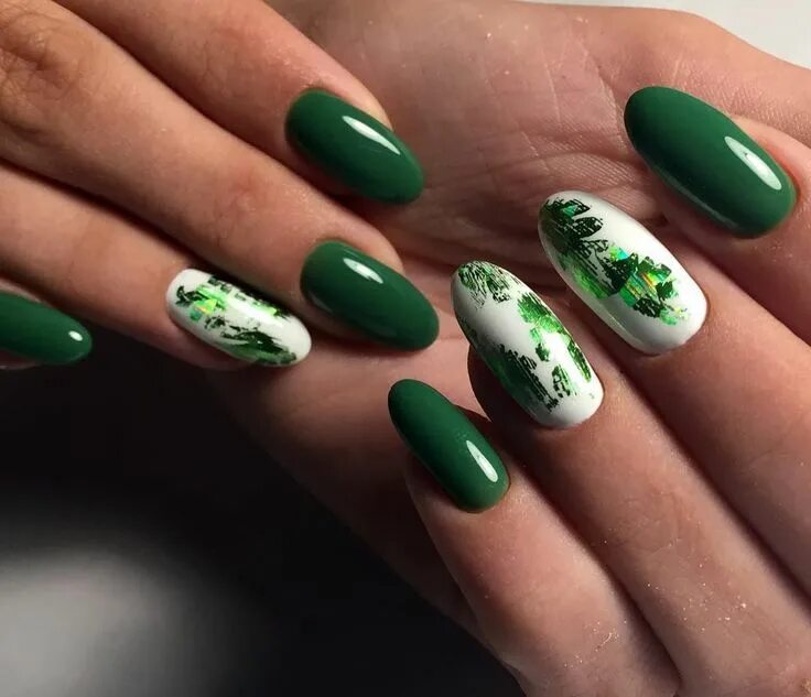 Красивый маникюр фото 2024 зеленый цвет Épinglé sur Маникюр Nails polish