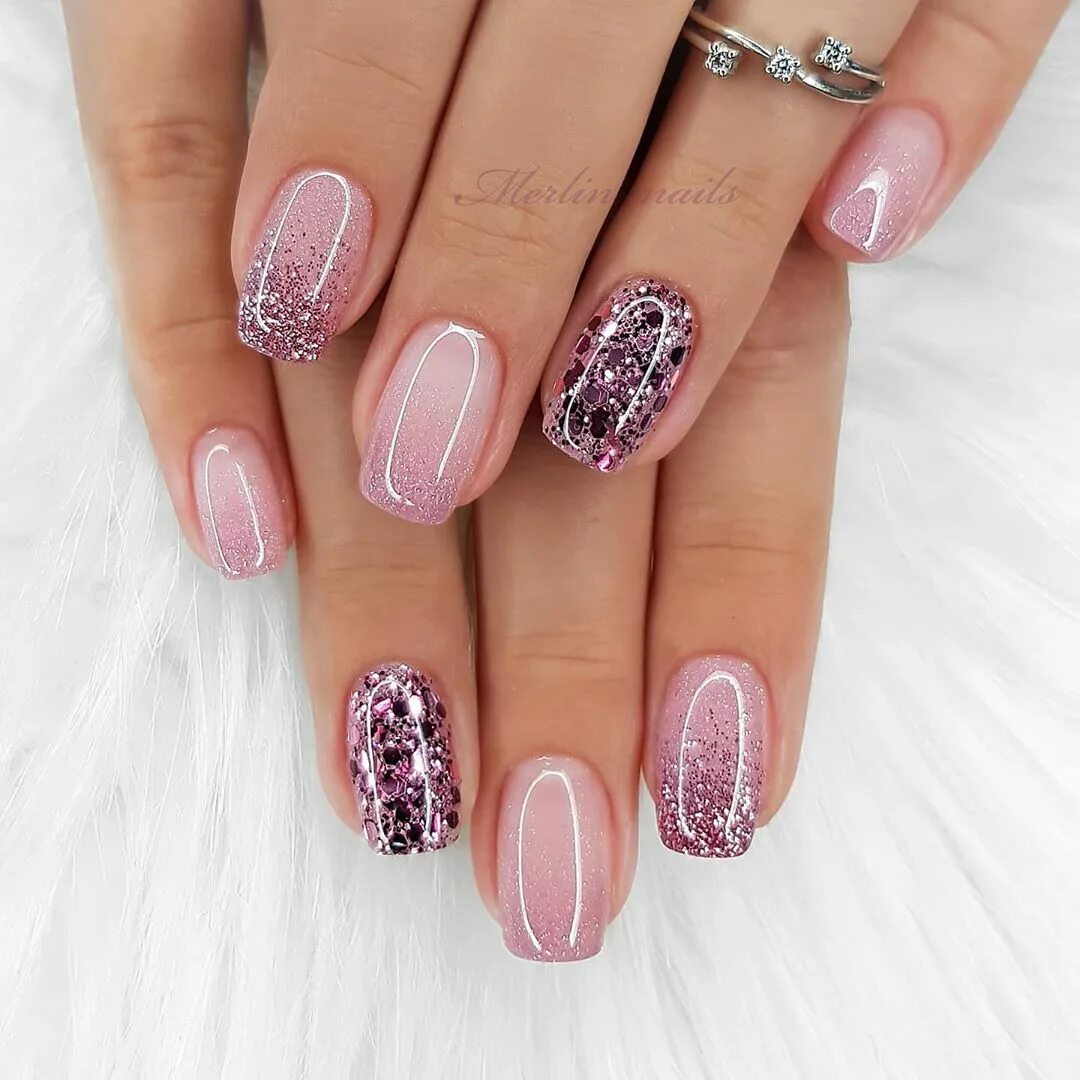 Красивый маникюр фото 50 Unghie glitter, tante idee per mani scintillanti per le Feste - umghie glitter r