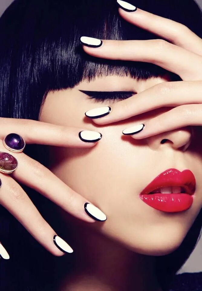 Красивый маникюр фото для женщин Maybelline New York - Eye spy. White nails, Nail trends, Nail art