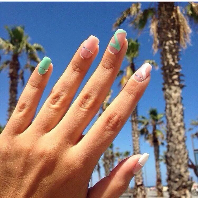Красивый маникюр фото лето Nail Art #2111 - Best Nail Art Designs Gallery BestArtNails.com Nail art stripes