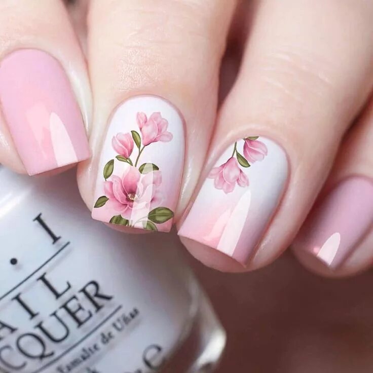 Красивый маникюр фото нежный с рисунком Unhas decoradas com FLORES 2019 - coleção de unhas Floral nails, Nail designs, N