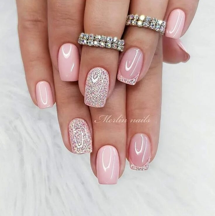Красивый маникюр фото самый нежный 30Stunning Wedding Nail Designs For The Chic BrideThe Glossychic Cute pink nails