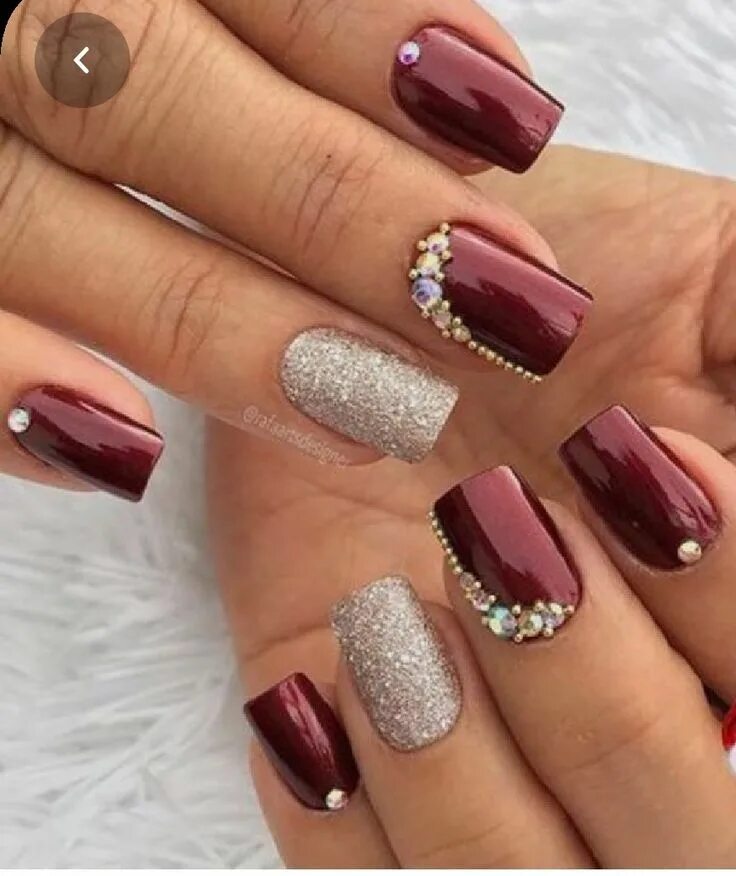 Красивый маникюр фото самый шикарный Pin on Uña Maroon nail designs, Maroon nails, Bridal nails designs
