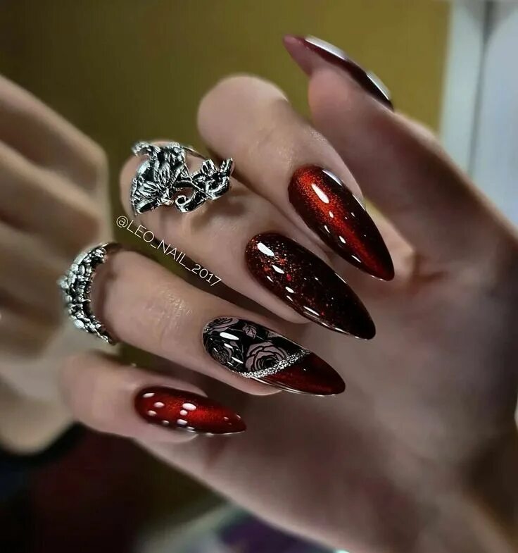 Красивый маникюр фото самый шикарный 2024 Make Your Day Red nail designs, Red nails, Nail designs