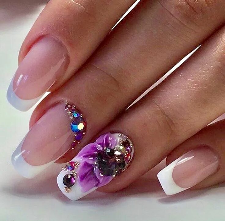 Красивый маникюр фото самый шикарный дизайн Nails Nail designs frances, Manicure, Flower nails