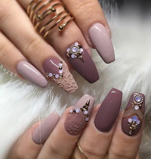 Красивый маникюр фото самый шикарный дизайн 50 Rhinestone Nail Art Ideas Art and Design Rhinestone nails, Nails design with 