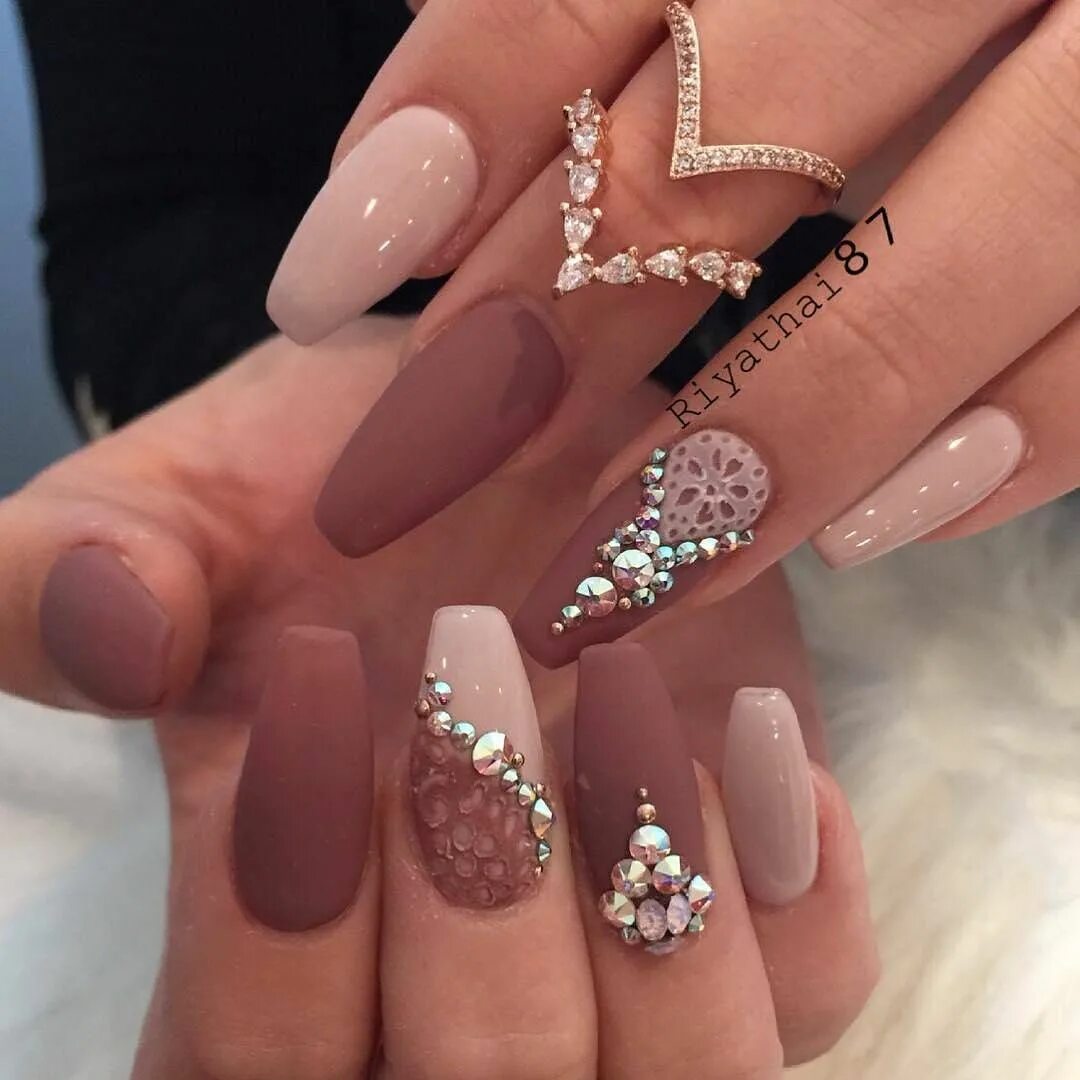 Красивый маникюр фото самый шикарный дизайн Pin on oje Mauve nails, Diamond nail art, Diamond nails