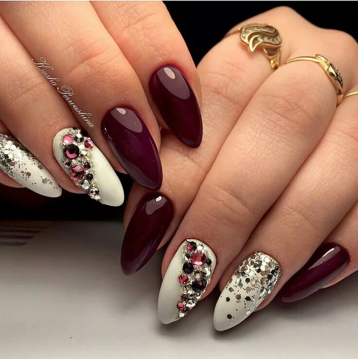 Красивый маникюр фото самый шикарный дизайн Pin by алена on ногти Rhinestone nails, Bling nails, Glitter nails