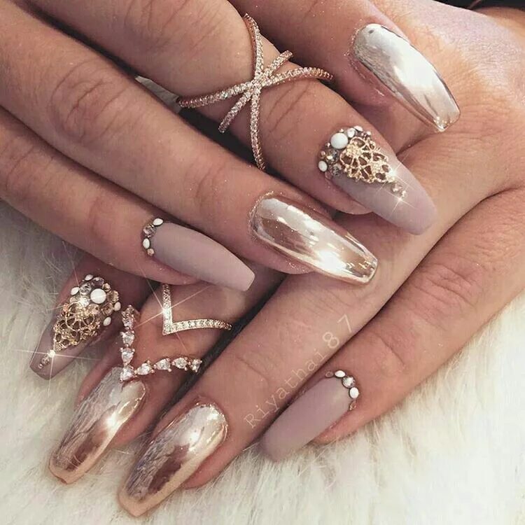 Красивый маникюр фото самый шикарный дизайн So pretty! Gorgeous nails, Luxury nails, Metallic nails