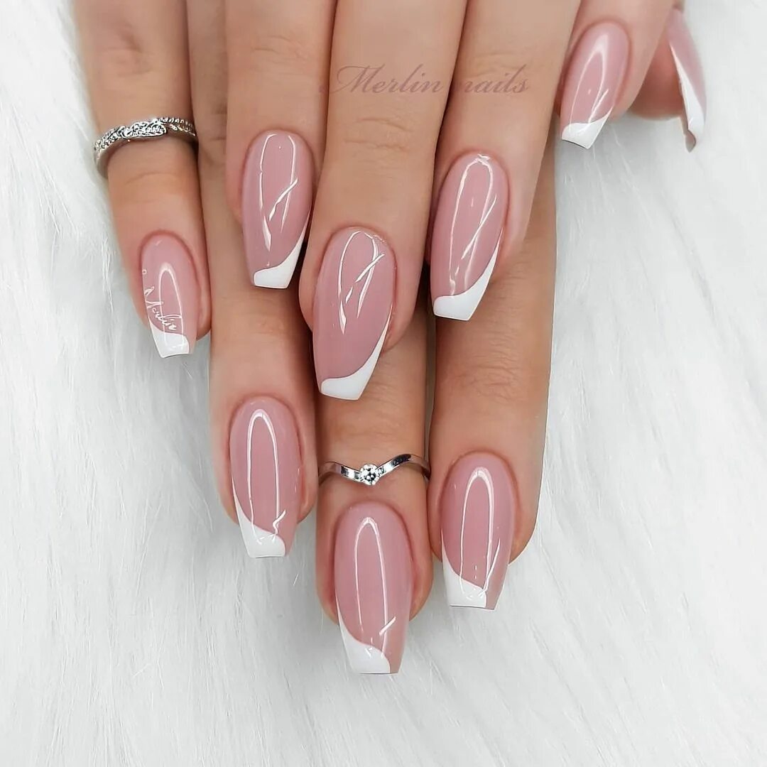 Красивый маникюр френч изысканный Идеи маникюра Gel nails, Nail colors, French manicure nails