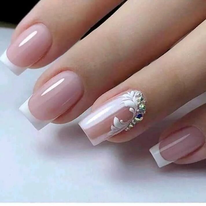 Красивый маникюр френч изысканный на квадратные ногти Uñas francesas elegantes y bonitas Gel nails, Stylish nails, French nails