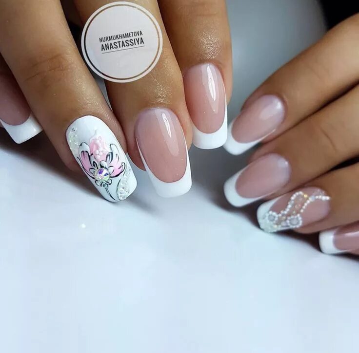 Красивый маникюр френч изысканный с рисунком Pin on Nail art Pretty nails, Manicure, Nail art designs