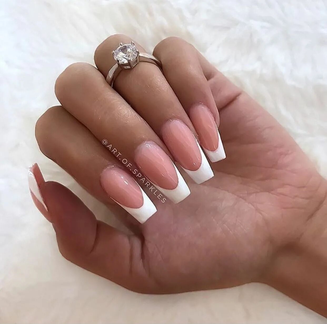 Красивый маникюр френч квадрат Pin on Acrylic Nails French tip nail designs, French tip acrylic nails, Long fre