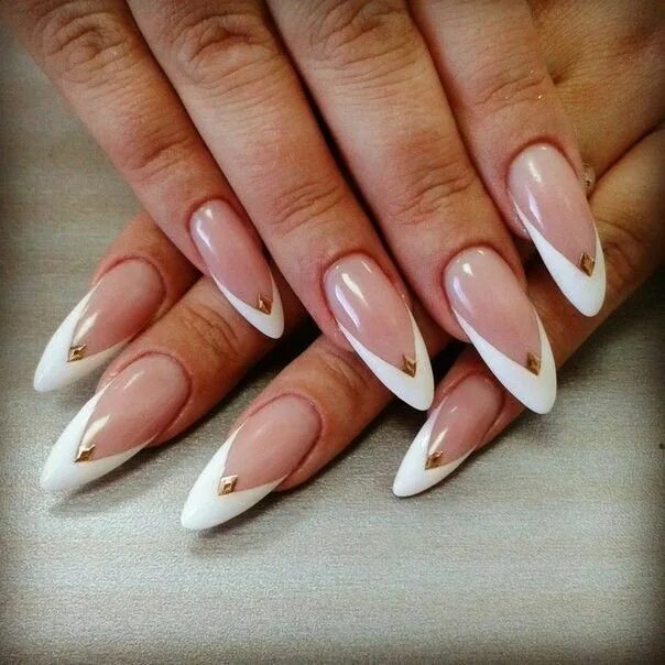 Красивый маникюр френч на миндалевидные Pin by Mia Piccina on Nail art Long acrylic nails coffin, French manicure nails,