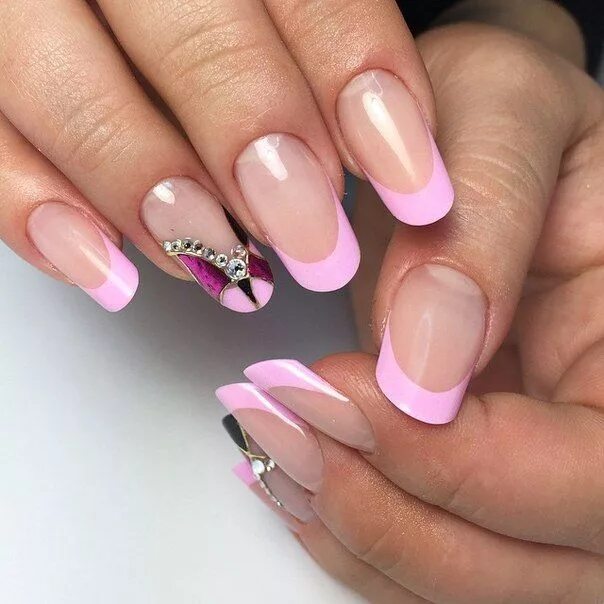 Красивый маникюр френч необычный #маникюр #ногти #nails #nail #дизайн ногтей #гель лак #гель #гелевые ногти #шелл