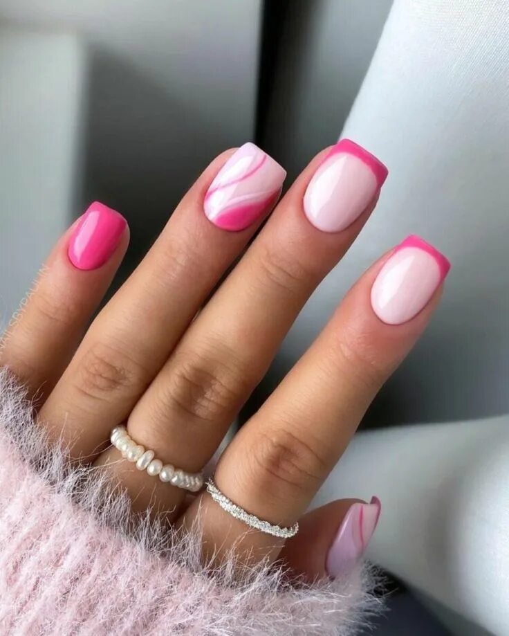 Красивый маникюр френч розовый 13 diseños de uñas para las amantes del color rosa - Mujer saludable 10 Todo par