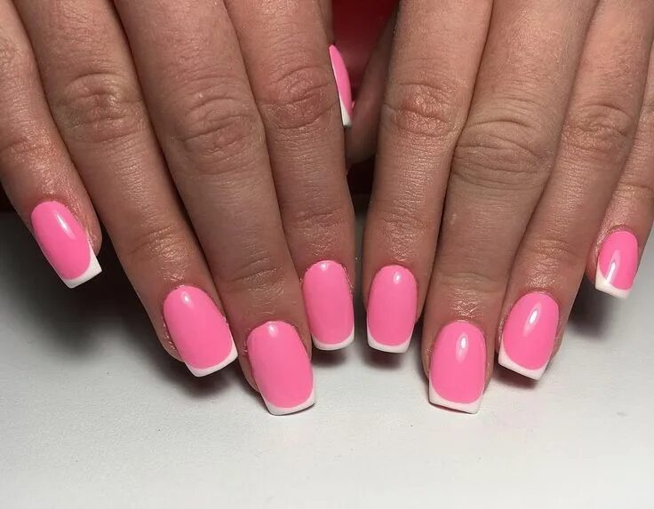 Красивый маникюр френч розовый pink manicure #pink #manicure #nails #fashion #nailart #gelnails #instagood #nai