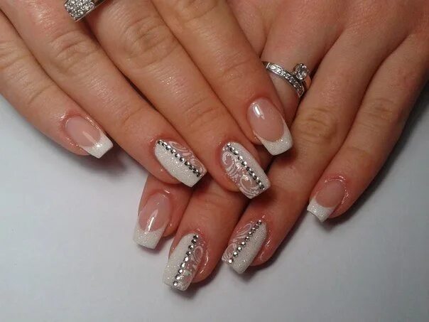 Красивый маникюр френч стразы The beauty of my manicure 2023 Красота маникюра, дизайн ногтей VK