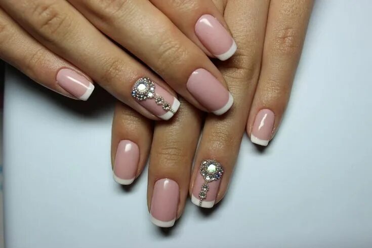 Красивый маникюр френч стразы Pin on Ногти Nails, Nail art, Summer nails
