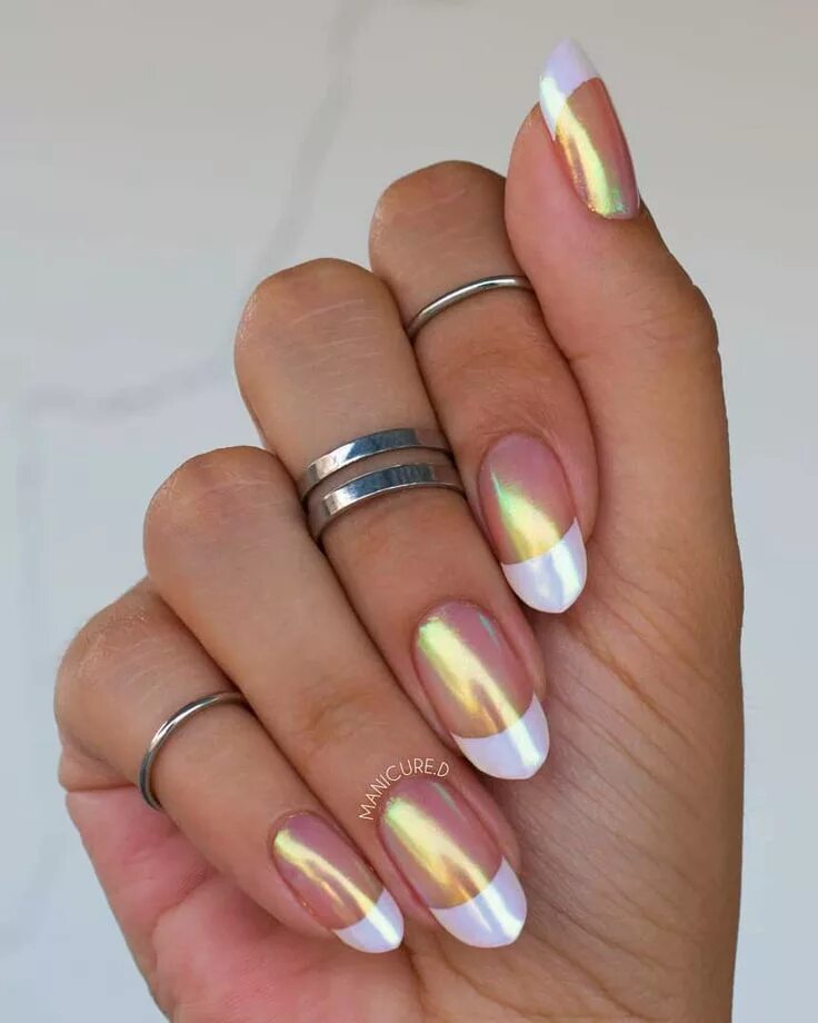 Красивый маникюр френч втирка 53+ Stunning Modern French Manicure Ideas for 2024 Нейл-арт, Дизайнерские ногти,