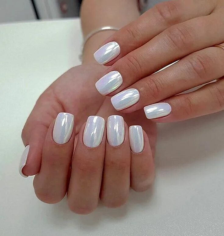 Красивый маникюр френч втирка Pin by Lori Bice on Nail art in 2023 Short acrylic nails designs, Irridescent na