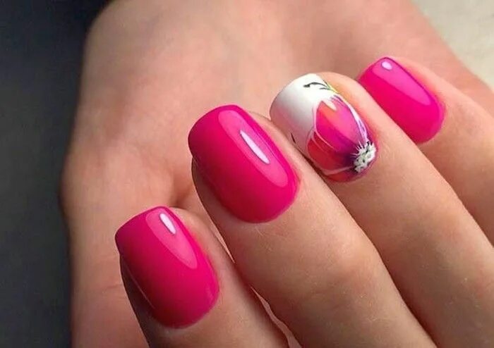 Красивый маникюр фуксия Восхитительные идеи малинового маникюра. Nail art designs, Manicure rose, Couleu