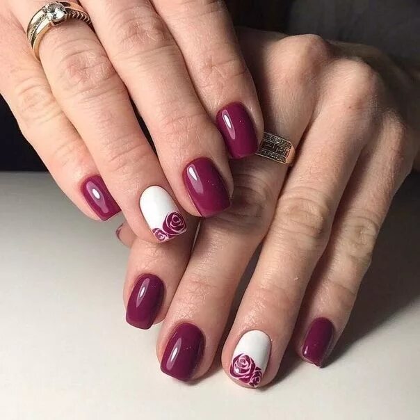 Красивый маникюр гель лак фото Дизайн Ногтей 2018 Rose nail art, Best nail art designs, Rose nails