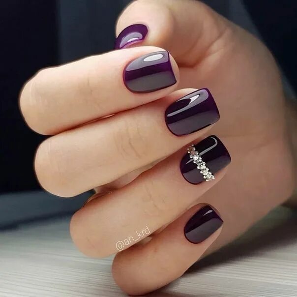 Красивый маникюр гель лаком на короткие Маникюр Ногти Mauve nails, Purple nails, Manicure