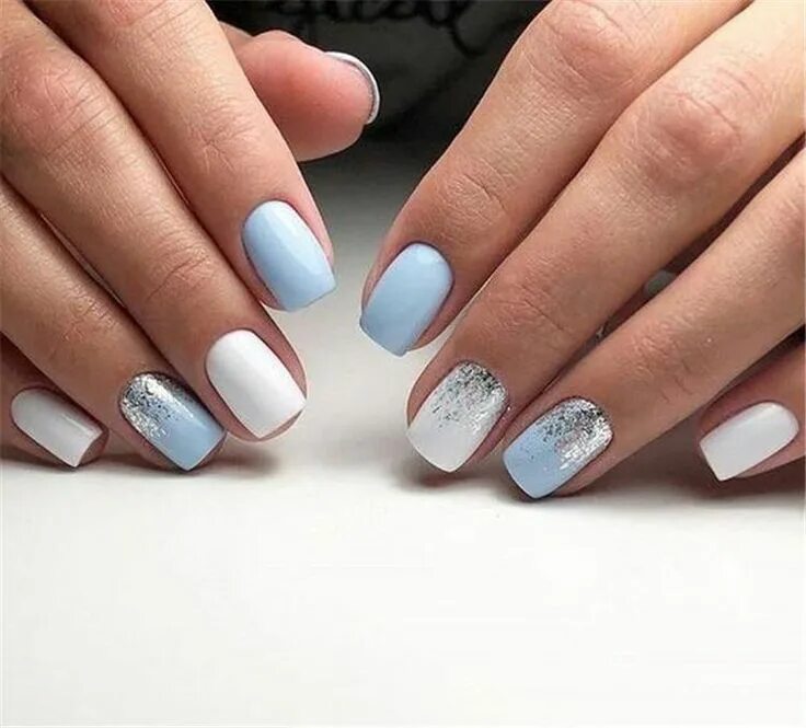 Красивый маникюр голубых тонов Top 10 Light Blue Square Acrylic Nails Inspiration in 2022 Square acrylic nails,