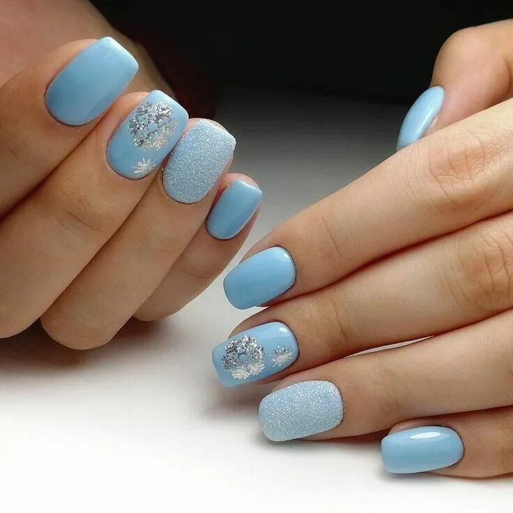 Красивый маникюр голубых тонов The most beautiful winter manicure ideas Nail designs, Stylish nails, Stylish na