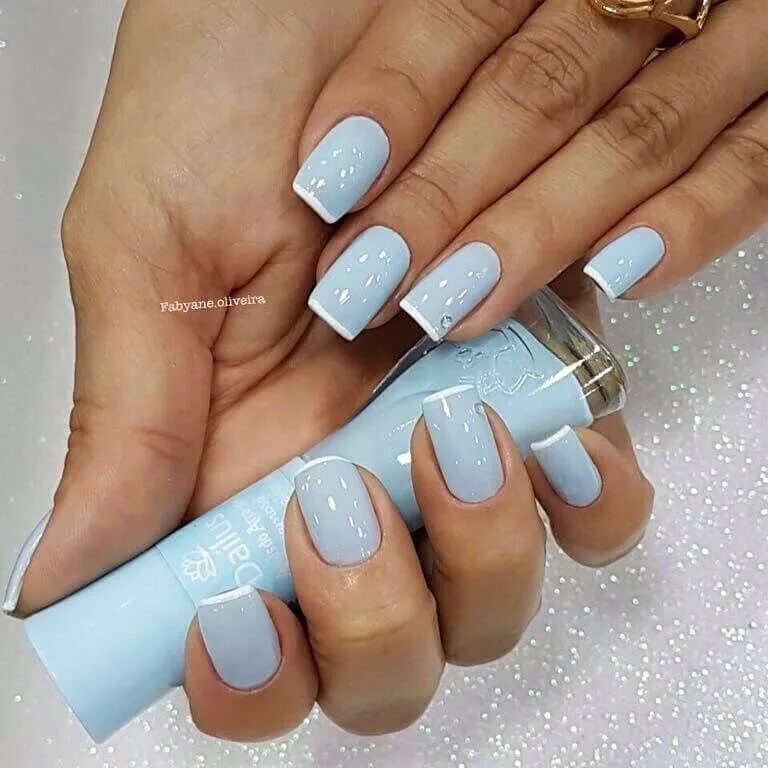 Красивый маникюр голубых тонов Loading... Square acrylic nails, Nail manicure, Perfect nails