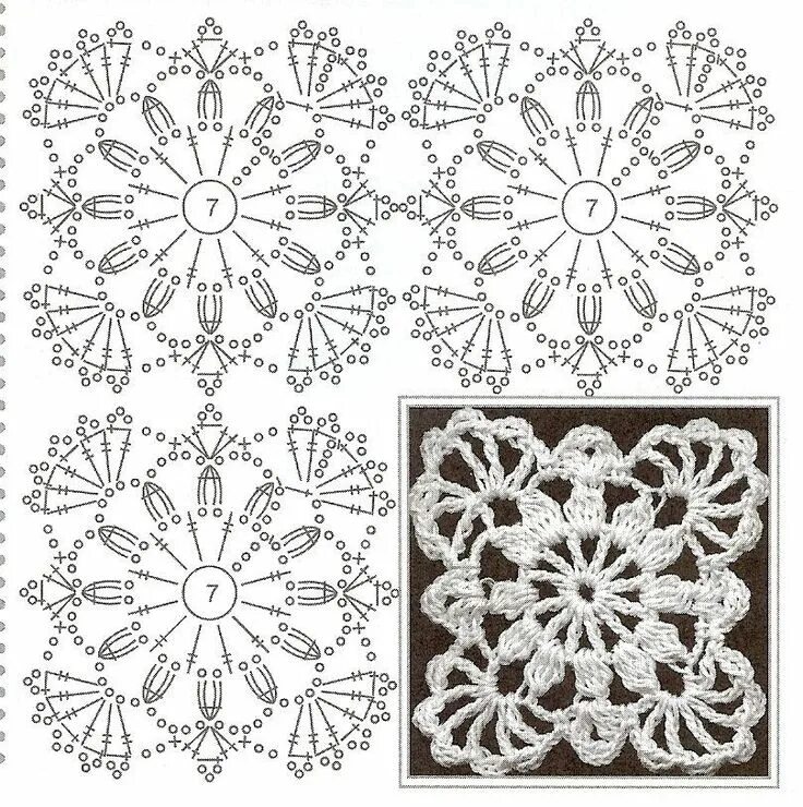 Красивый мотив крючком схема Lace, My Dear Узоры для связанных крючком кружевных украшений, Квадратные узоры,