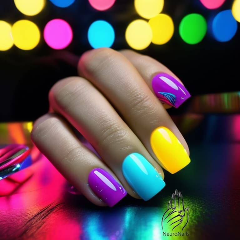 Красивый неоновый маникюр Neon nail design: 100 photos for inspiration