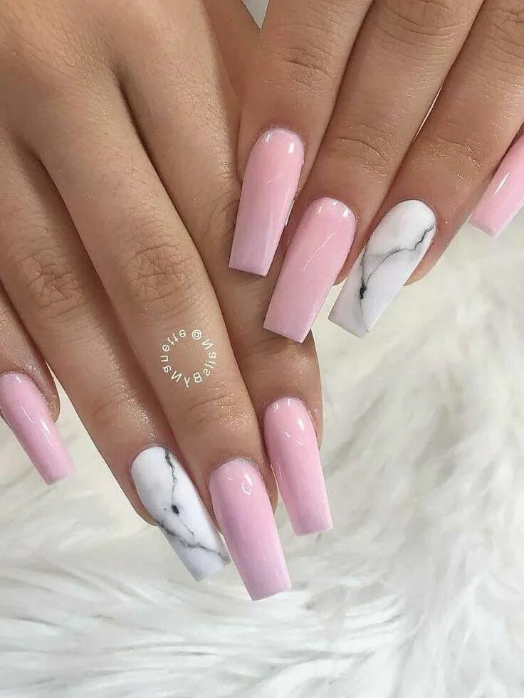 Красивый нежный маникюр на длинные ногти sassy nails - valentines day nails - #acrylic nails - #square nails - #color cha