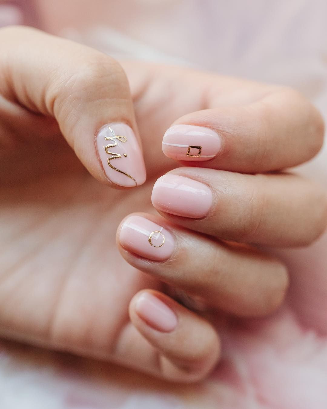 Красивый нежный маникюр на короткие ногти DRYBY on Instagram: "....a little 'hi' can say so much ... Our nail artist Elits