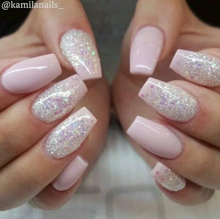 Красивый нежный маникюр с блестками Fairytale nails Ombre nails glitter, Nail designs glitter, Nails