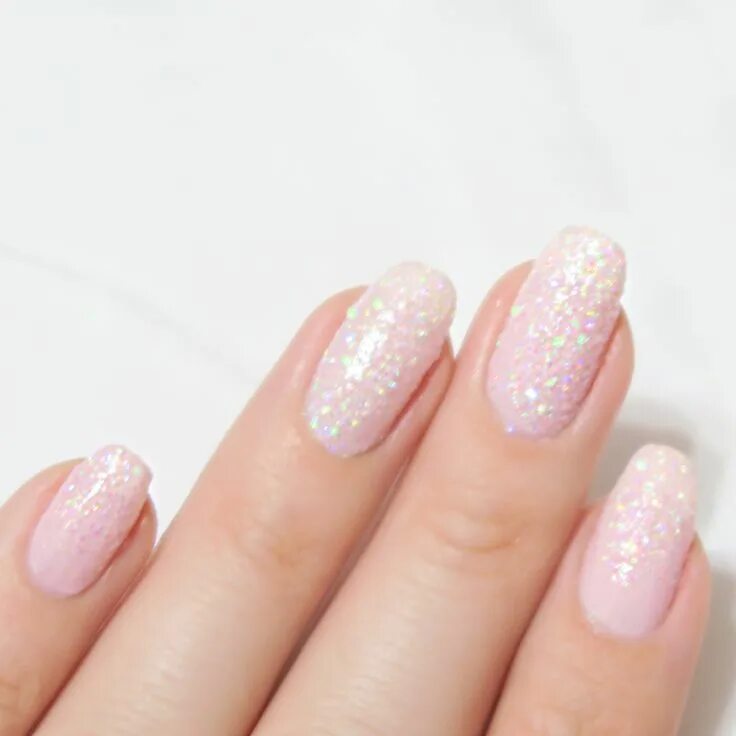 Красивый нежный маникюр с блестками Nail Art Gliterinada Diseños de uñas, Disenos de unas, Uñas