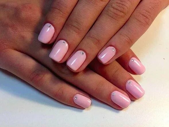 Красивый однотонный маникюр на коротких Pinky pink Гвоздь, Милые ногти, Дизайнерские ногти