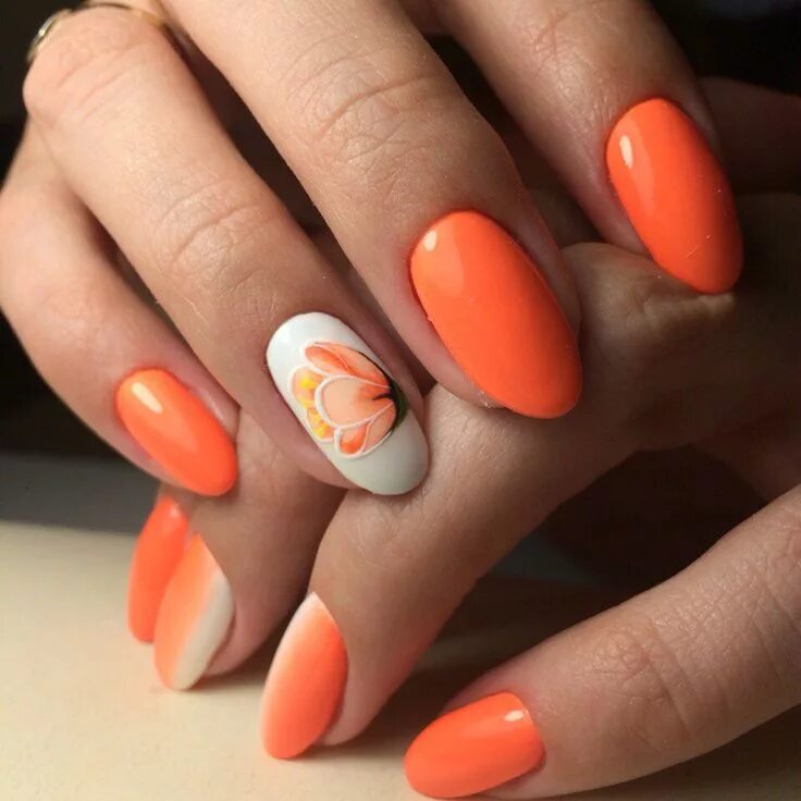 Красивый оранжевый маникюр 2024 Pin by Lidia Datskovskaya on дизайн ногтей Manicure, Nail designs, Simple nails