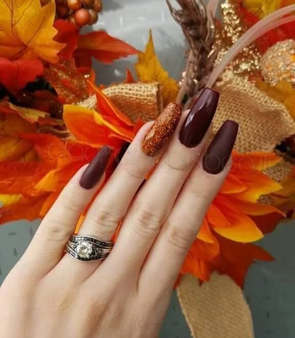 Красивый осенний маникюр на длинные ногти Wine Best Bottle #WineDealOfTheDay Nail art designs, Prom nails, Trendy nail art
