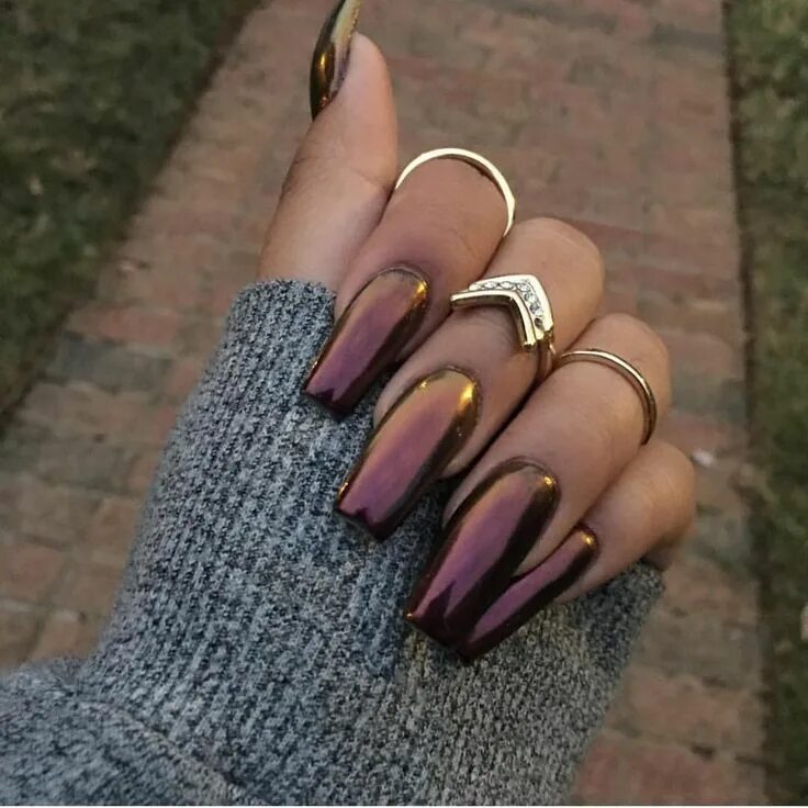 Красивый осенний маникюр на длинные ногти Pin on Nails*10